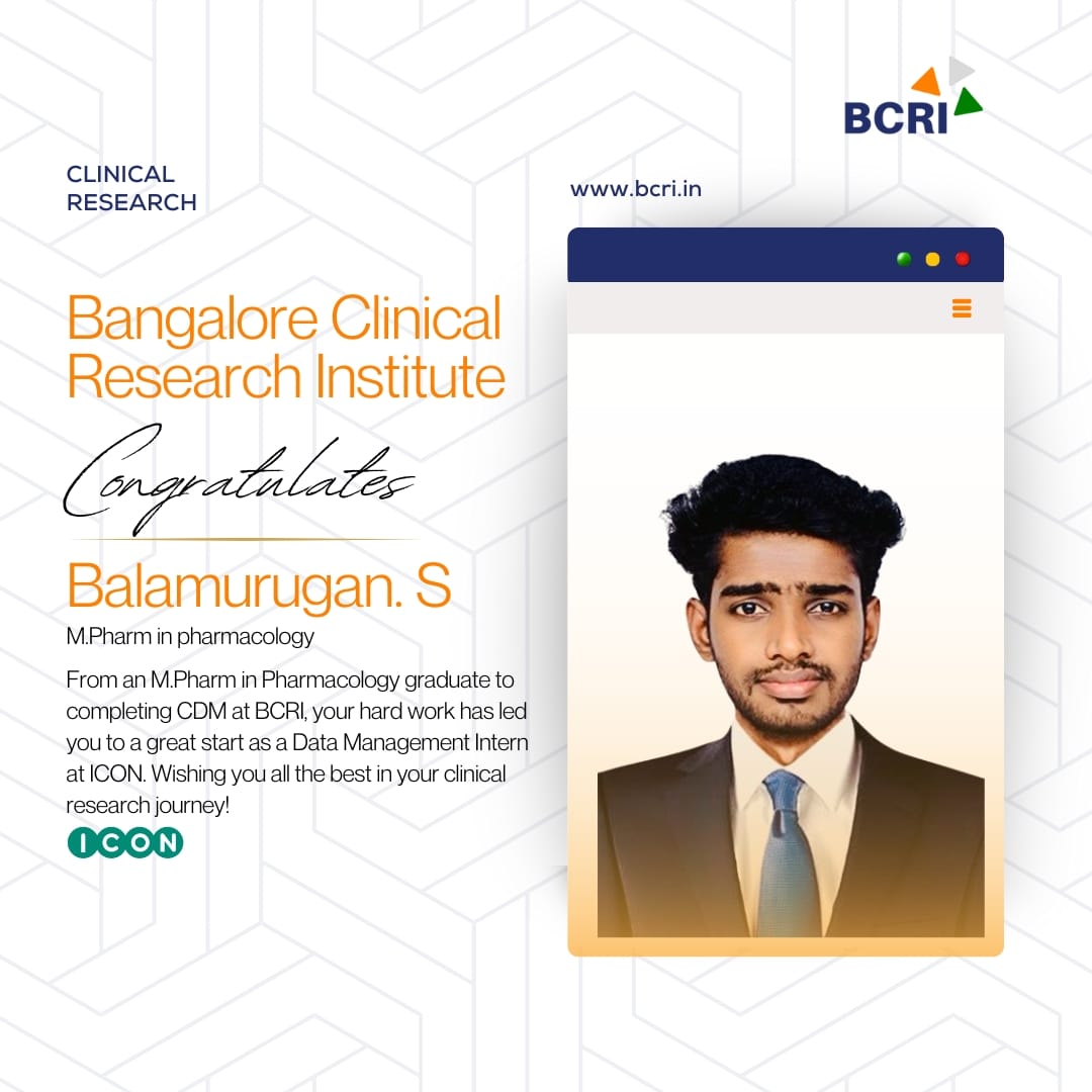 Balamurugan -Bangalore Clinical Research Institute
