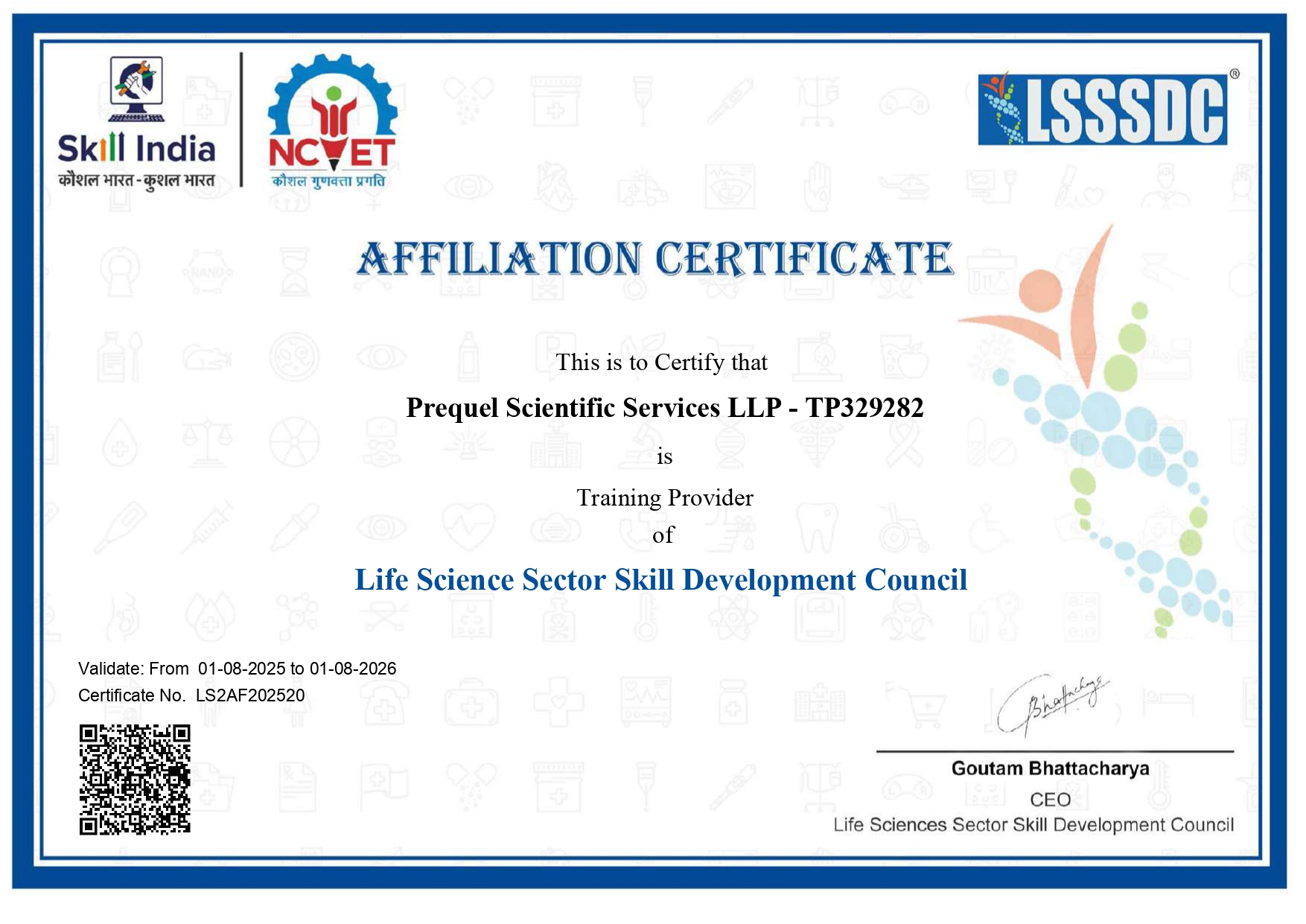 LSSSDC training partner certificate image